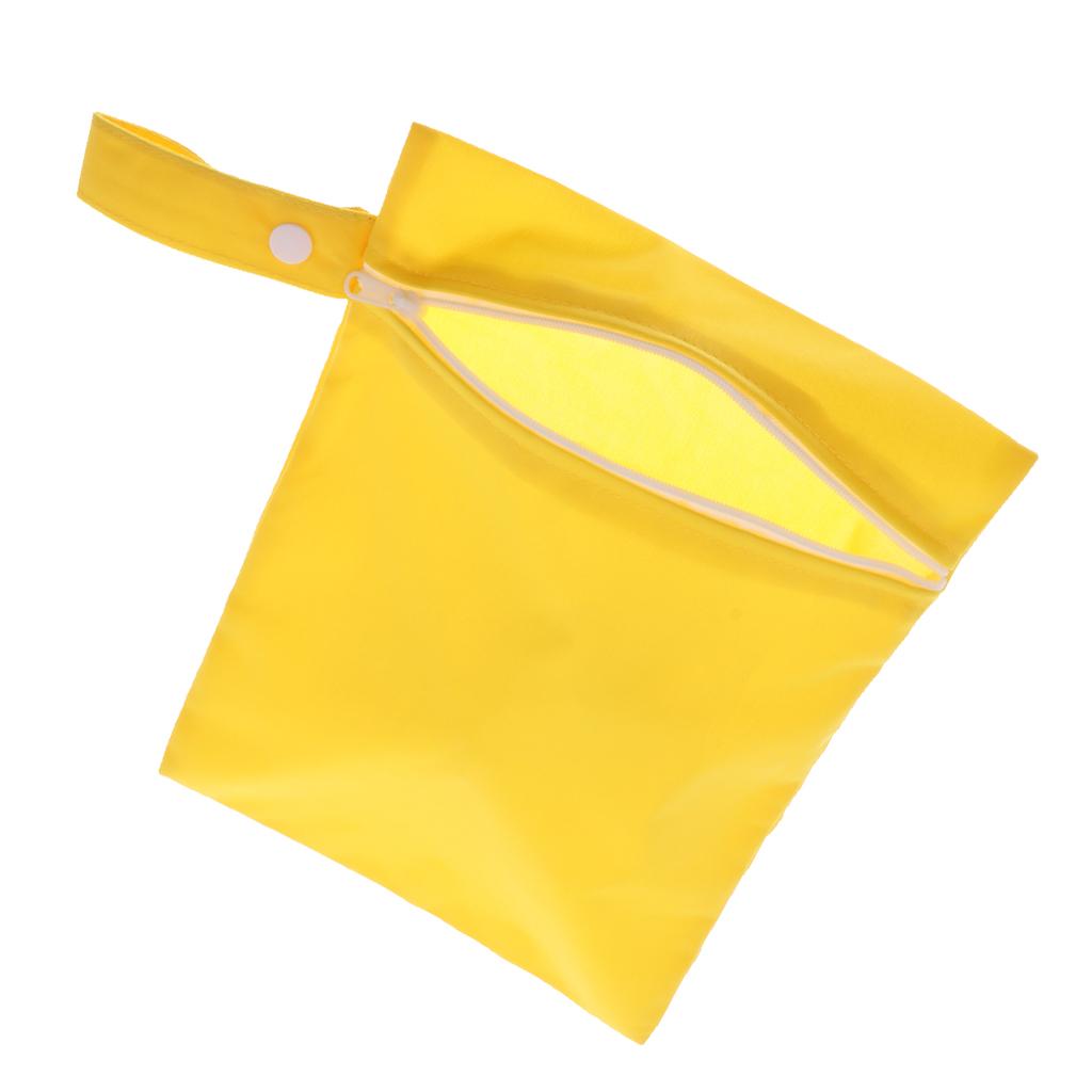 Baby Waterproof Reusable Zip Pouch Wet Dry Bag Cloth Diaper Nappy Yellow