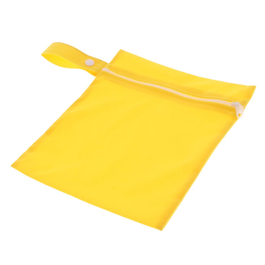 Baby Waterproof Reusable Zip Pouch Wet Dry Bag Cloth Diaper Nappy Yellow