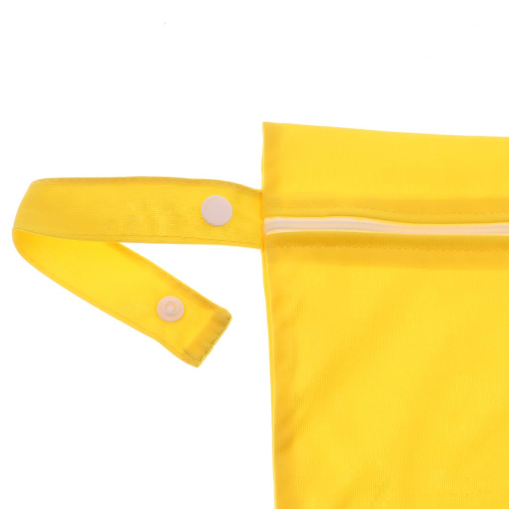 Baby Waterproof Reusable Zip Pouch Wet Dry Bag Cloth Diaper Nappy Yellow