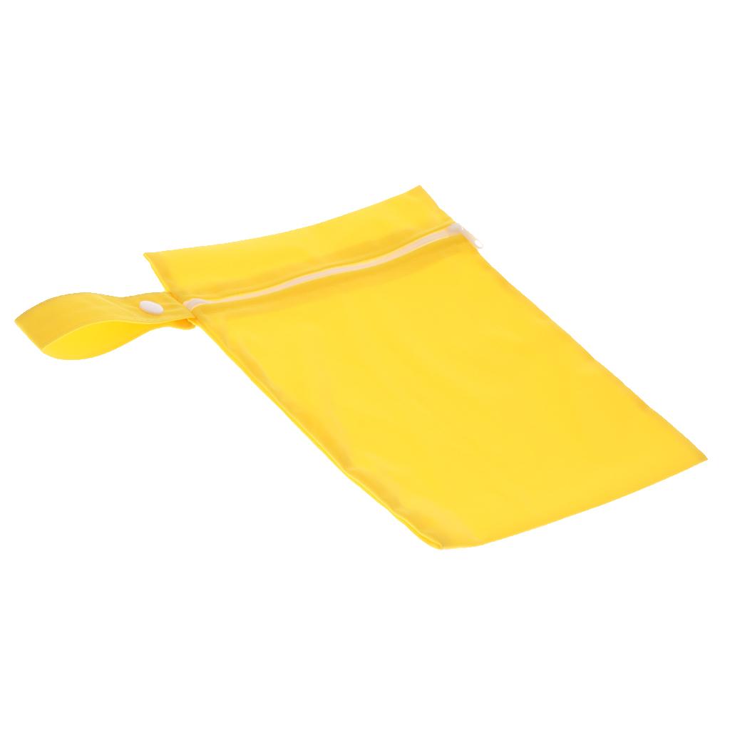 Baby Waterproof Reusable Zip Pouch Wet Dry Bag Cloth Diaper Nappy Yellow