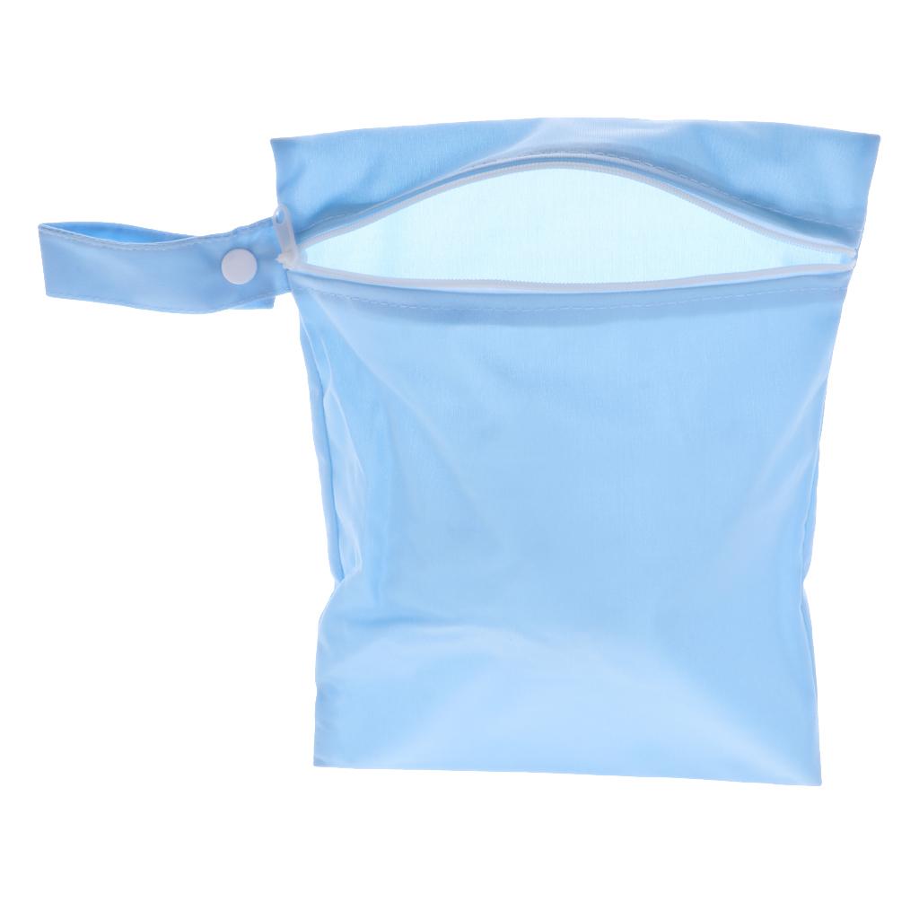 Baby Waterproof Reusable Zip Pouch Wet Dry Bag Cloth Diaper Nappy Blue