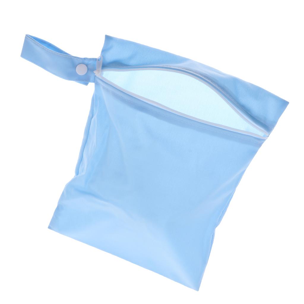 Baby Waterproof Reusable Zip Pouch Wet Dry Bag Cloth Diaper Nappy Blue