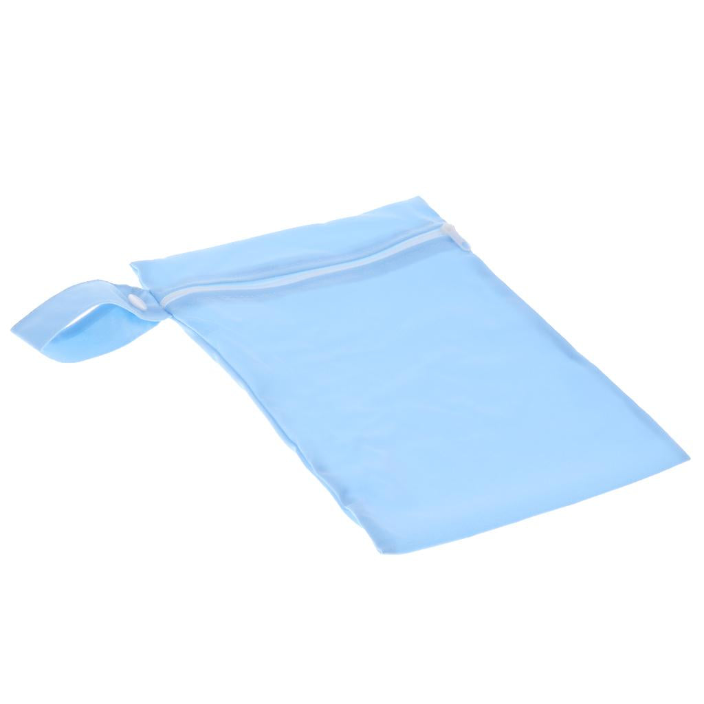 Baby Waterproof Reusable Zip Pouch Wet Dry Bag Cloth Diaper Nappy Blue