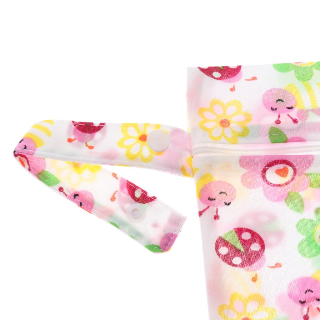 Baby Waterproof Reusable Zip Pouch Wet Dry Bag Cloth Diaper Nappy Sunflower