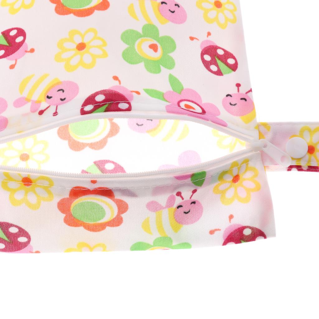 Baby Waterproof Reusable Zip Pouch Wet Dry Bag Cloth Diaper Nappy Sunflower