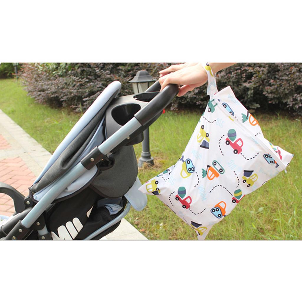 Baby Waterproof Reusable Zip Pouch Wet Dry Bag Cloth Diaper Nappy Car