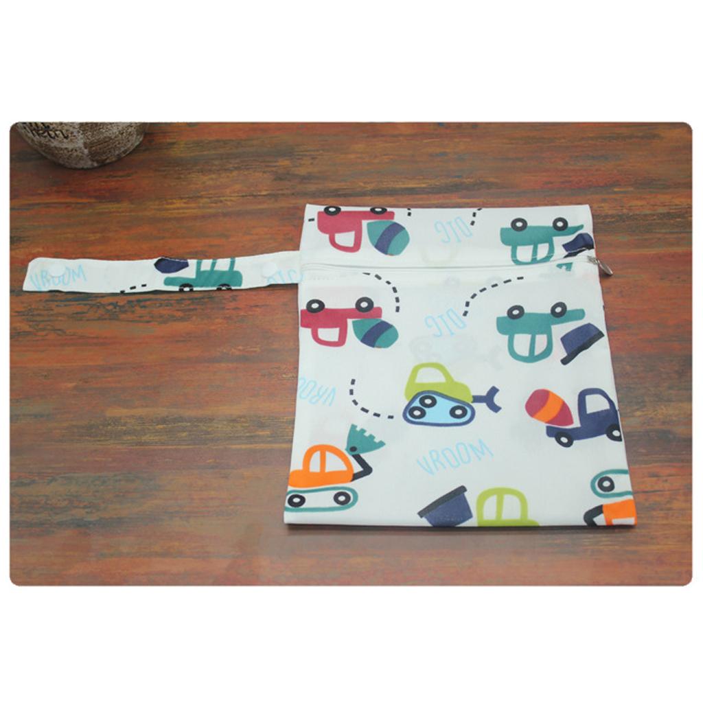 Baby Waterproof Reusable Zip Pouch Wet Dry Bag Cloth Diaper Nappy Car