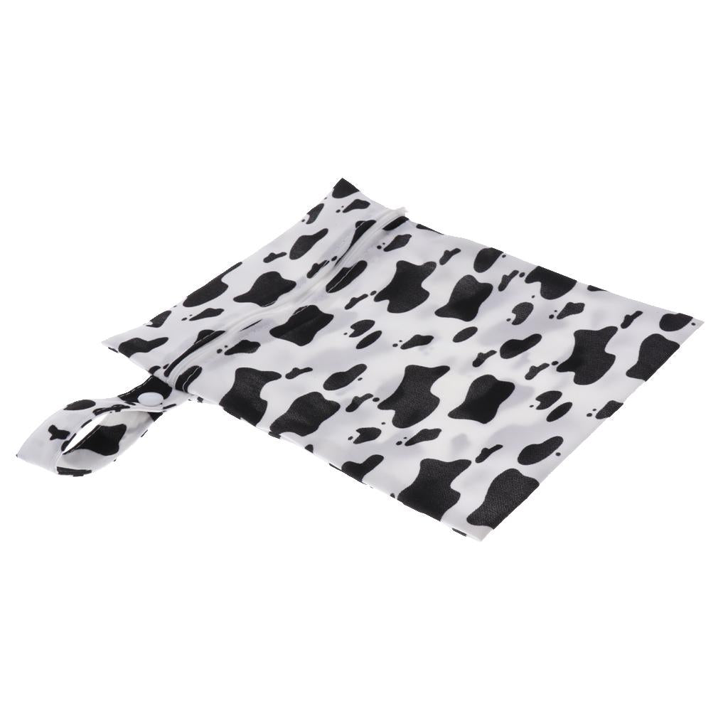 Baby Waterproof Reusable Zip Pouch Wet Dry Bag Cloth Diaper Nappy Cow