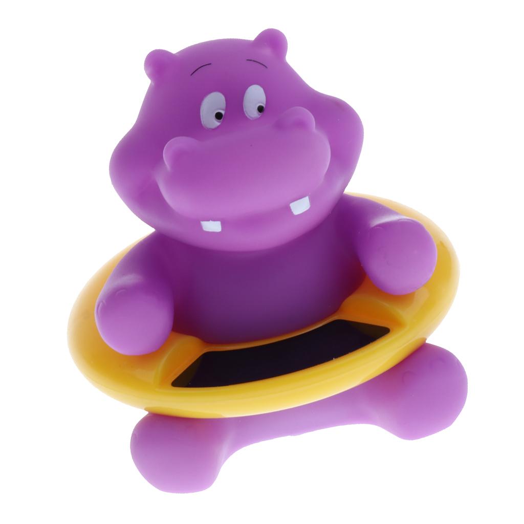 Baby Bath Tub Water Temperature Tester Toy Thermometer Purple Hippo