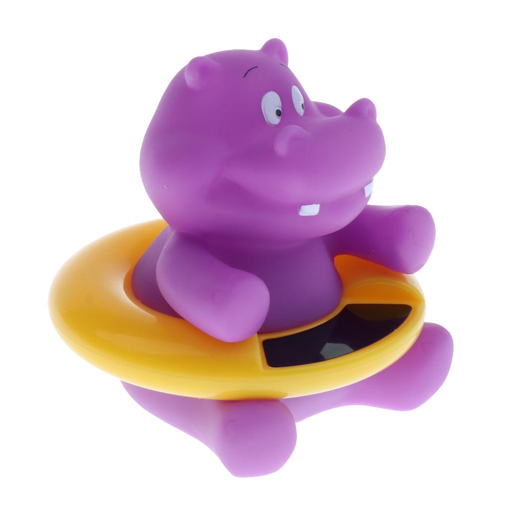 Baby Bath Tub Water Temperature Tester Toy Thermometer Purple Hippo