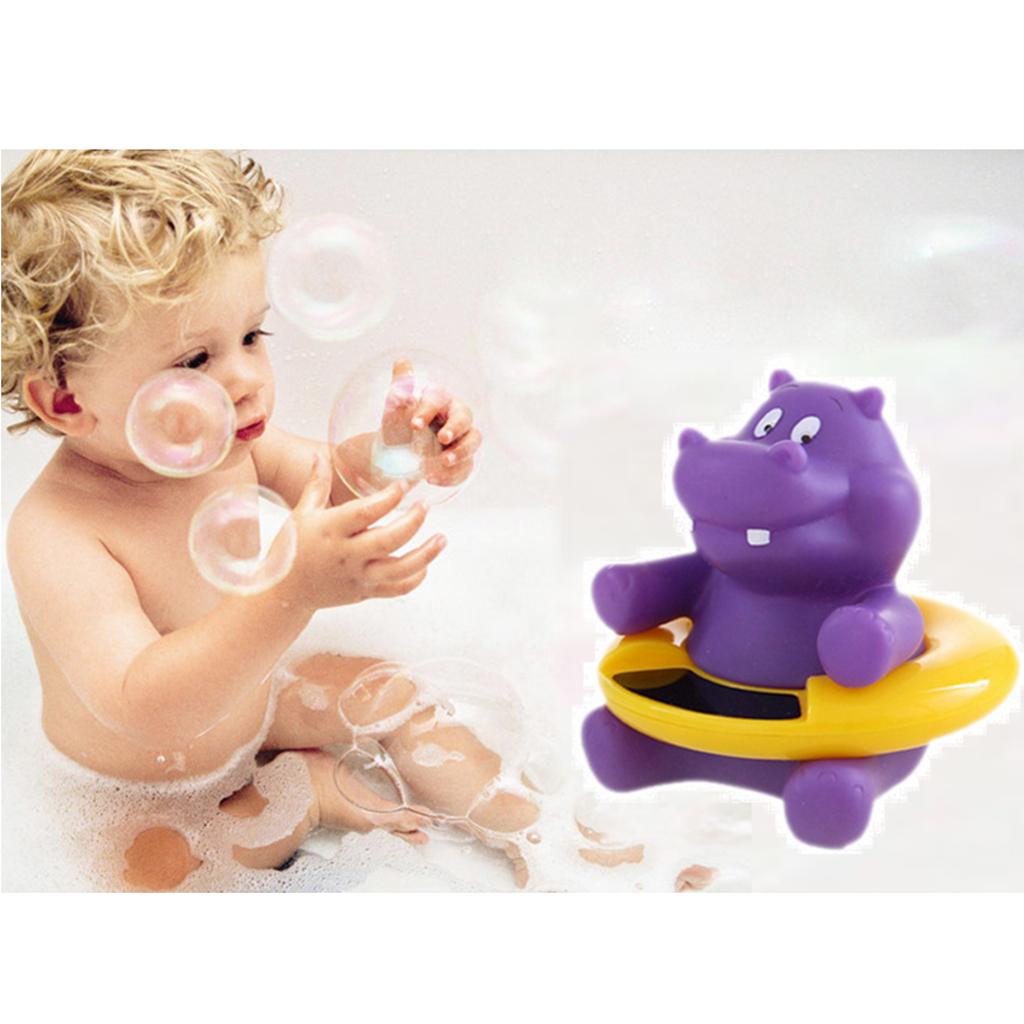 Baby Bath Tub Water Temperature Tester Toy Thermometer Purple Hippo