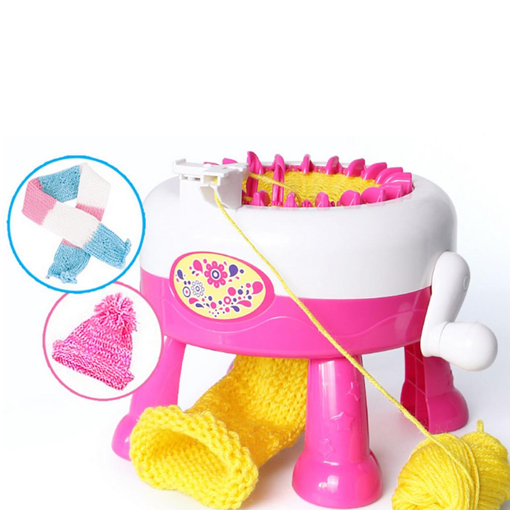 Fun 38-Pin Knitting Machine for Kids - Litte Weaver Weaving Loom Toy Hands-on DIY Knit Scarf Hat Sock Educational