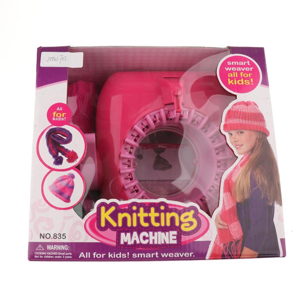 Fun Knitting Machine for Kids - Litte Weaver Weaving Loom Toy Hands-on DIY Knit Scarf Hat Sock Educational