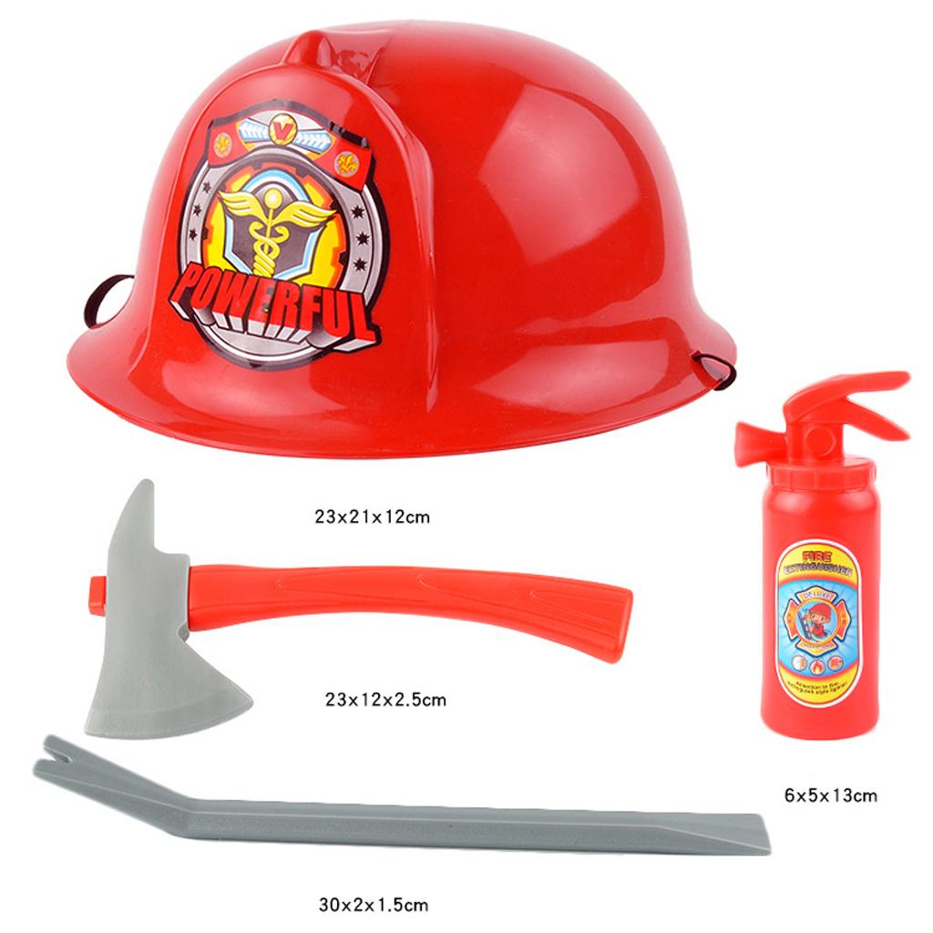 Fireman Helmet with Axe and Extinguisher Halloween Fancy Dress Set for Kids