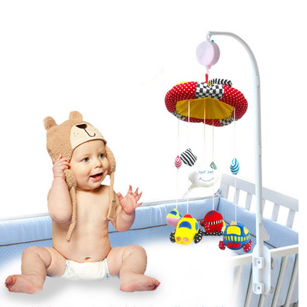 72cm White Crib Music Box Holder Baby Bed Bell Arm Bracket