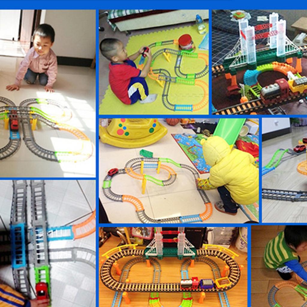 Multi-Color Electric DIY Assembly Racing Car Rail Track Set, Early Developmental Toy for Kids