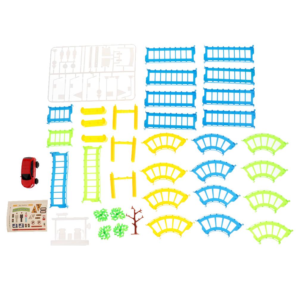 Multi-Color Electric DIY Assembly Racing Car Rail Track Set, Early Developmental Toy for Kids