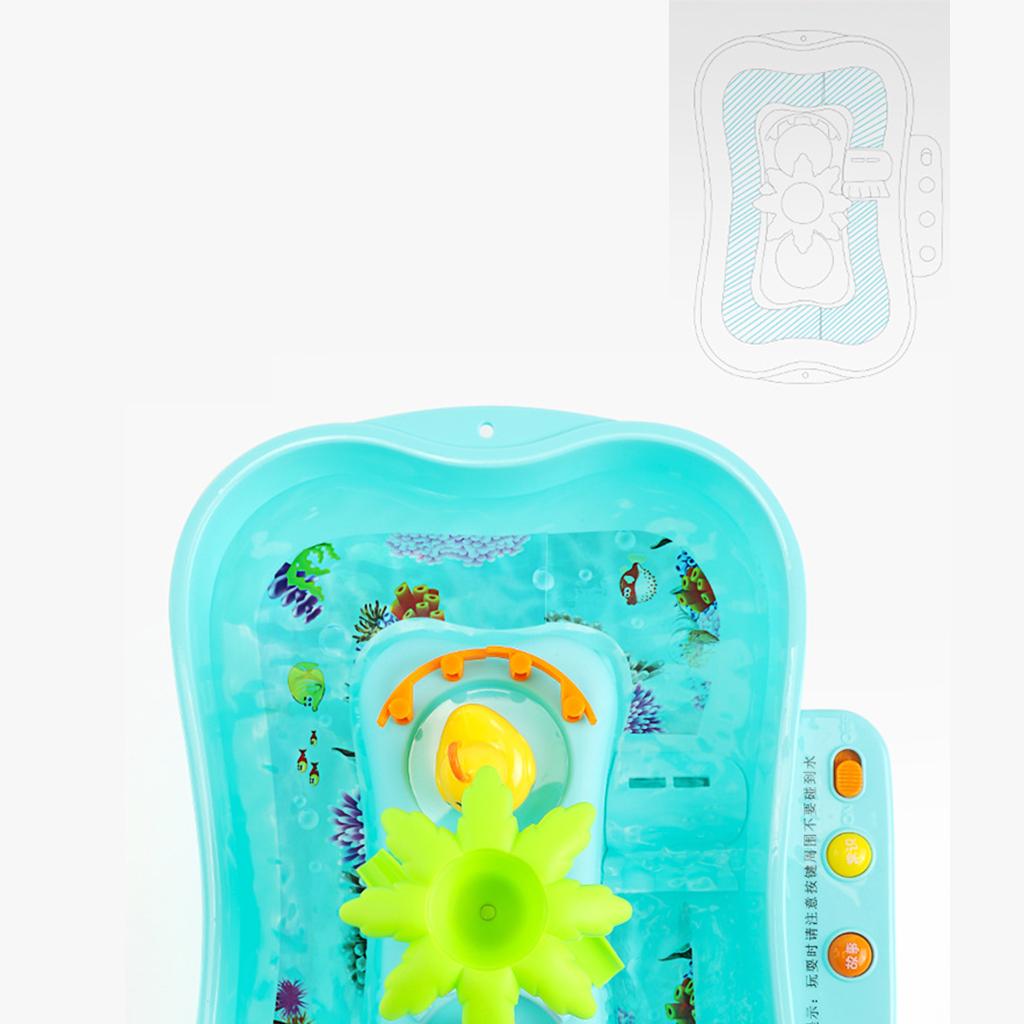 Kids Baby Electronic Add Water Circulating Fishing Game Toy Set with Music & Sound Swimming Pool Toy - 6 Ducks Blue