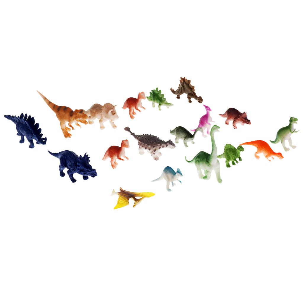 44 Pieces of Realistic Dinosaur Model Figures with a Storage Box, T-rex, Triceratops, Stegosaurus