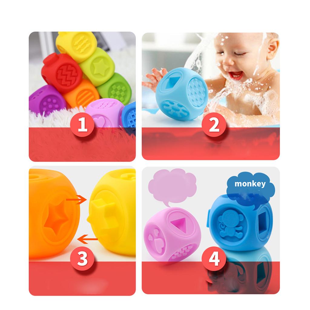 10Pcs Multi-functional Soft Squeeze Building Blocks, Great for Baby Teething, Bath Time Squirting Toy Set