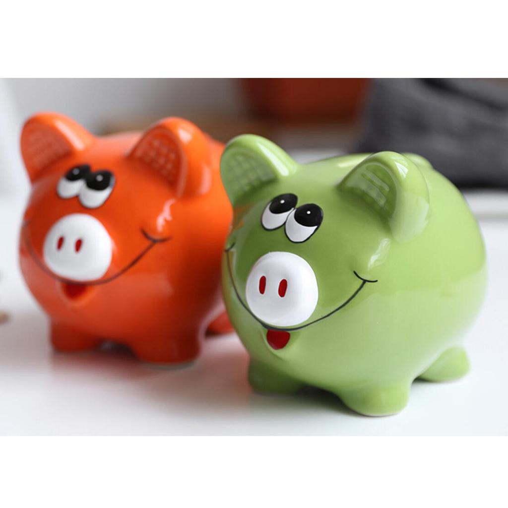 Ceramic piggy bank creative piggy bank classmate birthday gift Green