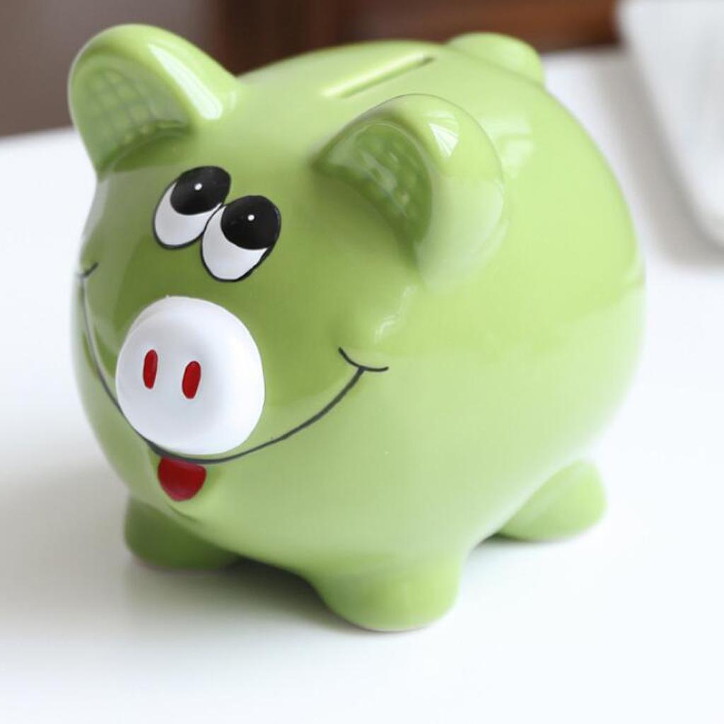 Ceramic piggy bank creative piggy bank classmate birthday gift Green