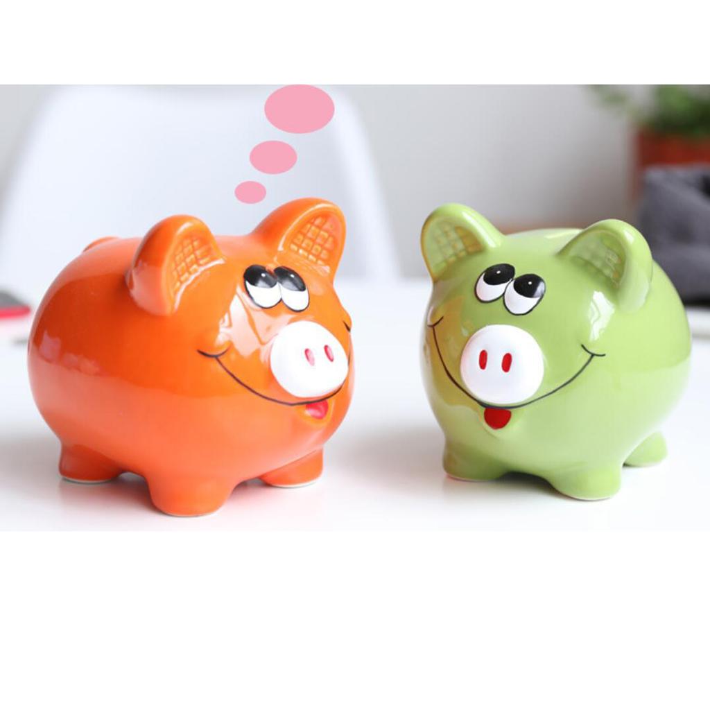 Ceramic piggy bank creative piggy bank classmate birthday gift Green