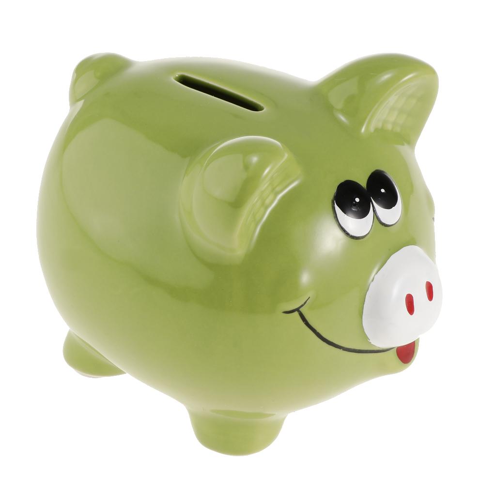 Ceramic piggy bank creative piggy bank classmate birthday gift Green