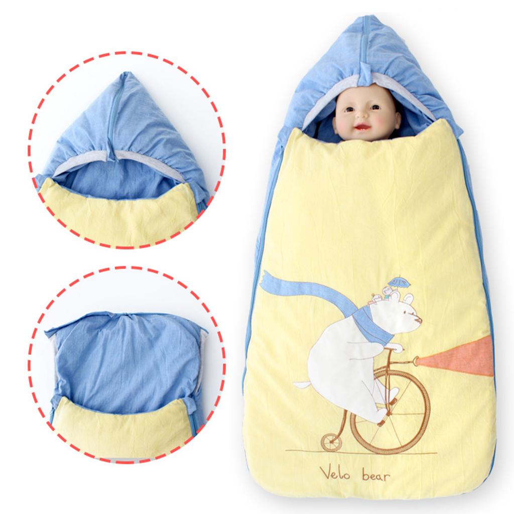 Baby Sleeping Bag Swaddle Warm Cover Blanket Infant Winter Spring Wrap Blue