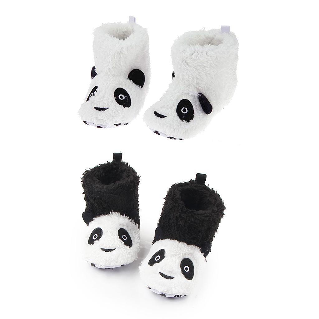 Soft Cartoon Animal Unisex Kids Baby Fleece Shoes  White for 3-5 Months