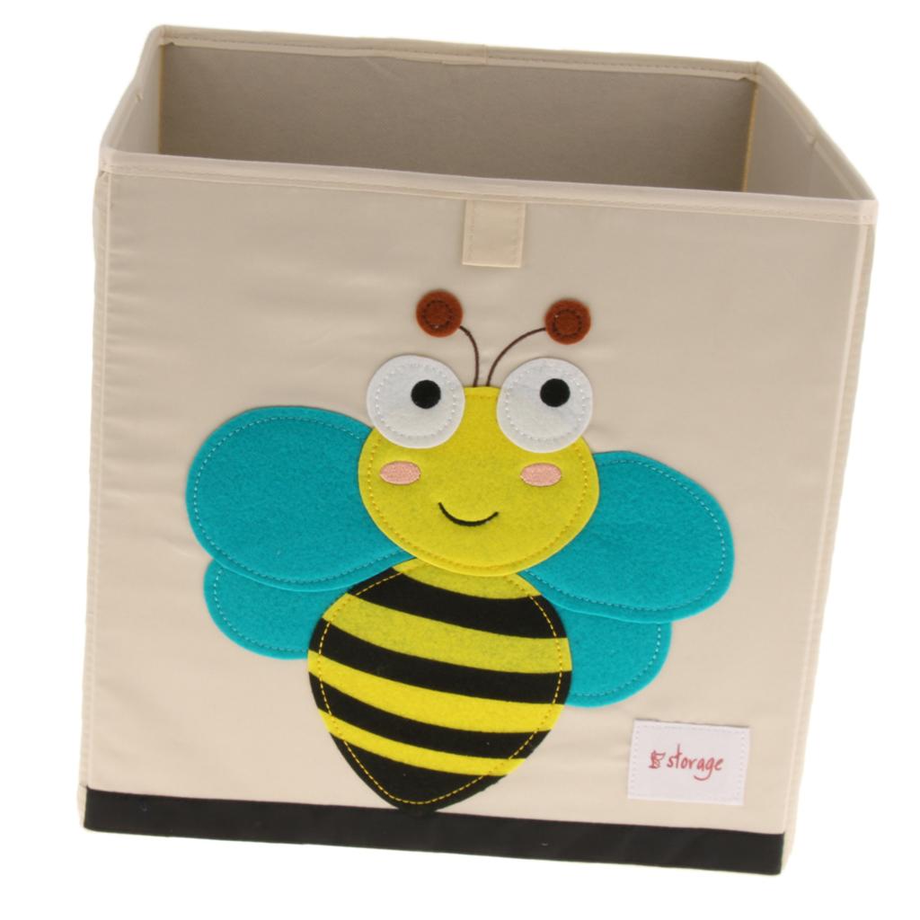 Folding Storage Box Basket Kids Clothes Toy Book Organizer  Bee