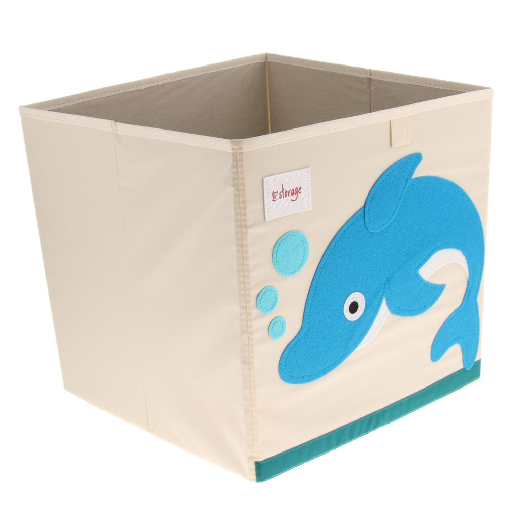 Folding Storage Box Basket Kids Clothes Toy Book Organizer  Dolphin