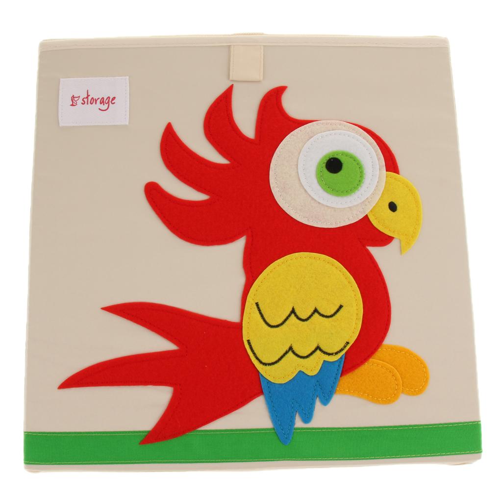 Folding Storage Box Basket Kids Clothes Toy Book Organizer  Parrot