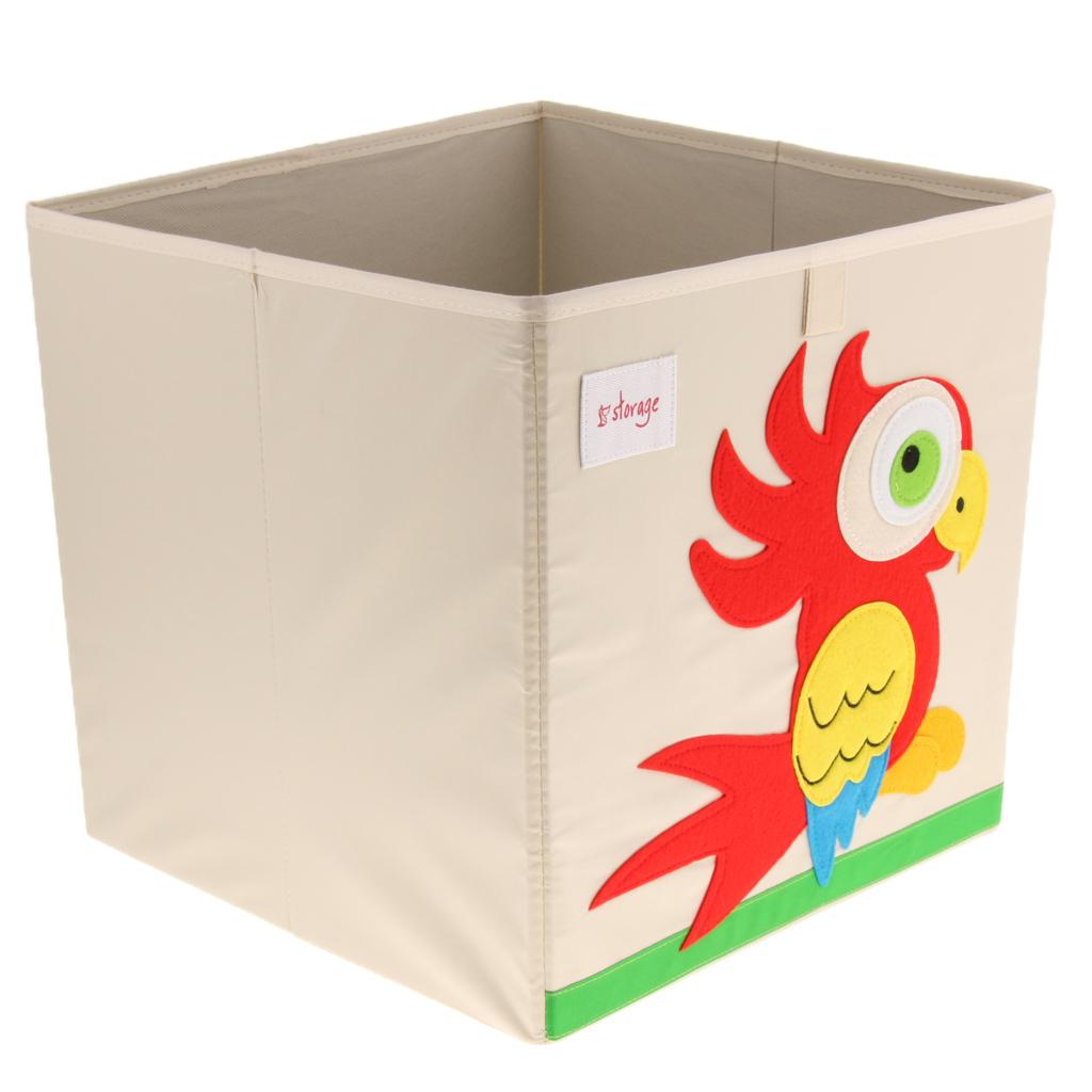 Folding Storage Box Basket Kids Clothes Toy Book Organizer  Parrot