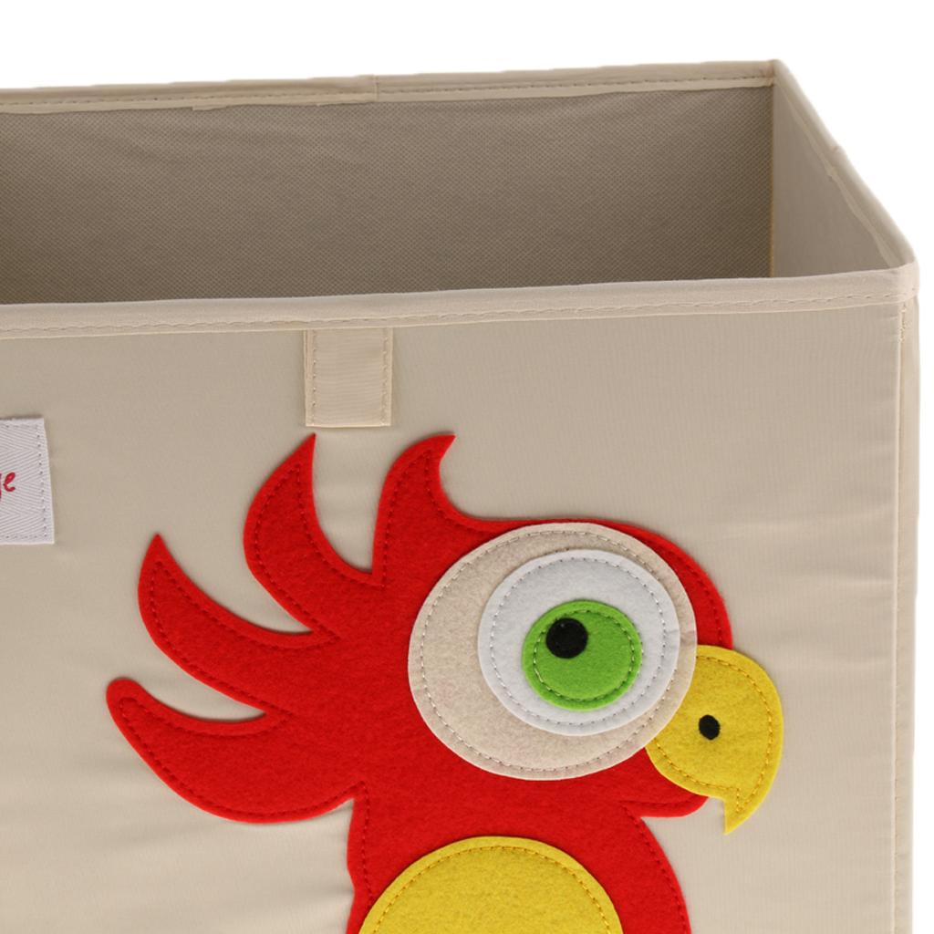 Folding Storage Box Basket Kids Clothes Toy Book Organizer  Parrot