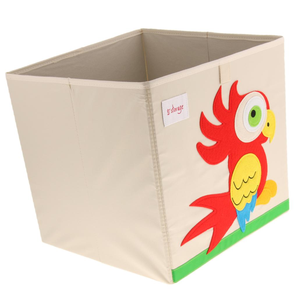 Folding Storage Box Basket Kids Clothes Toy Book Organizer  Parrot