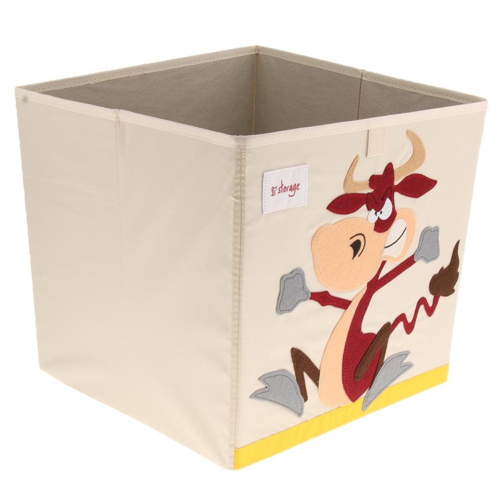 Folding Storage Box Basket Kids Clothes Toy Book Organizer  Cow