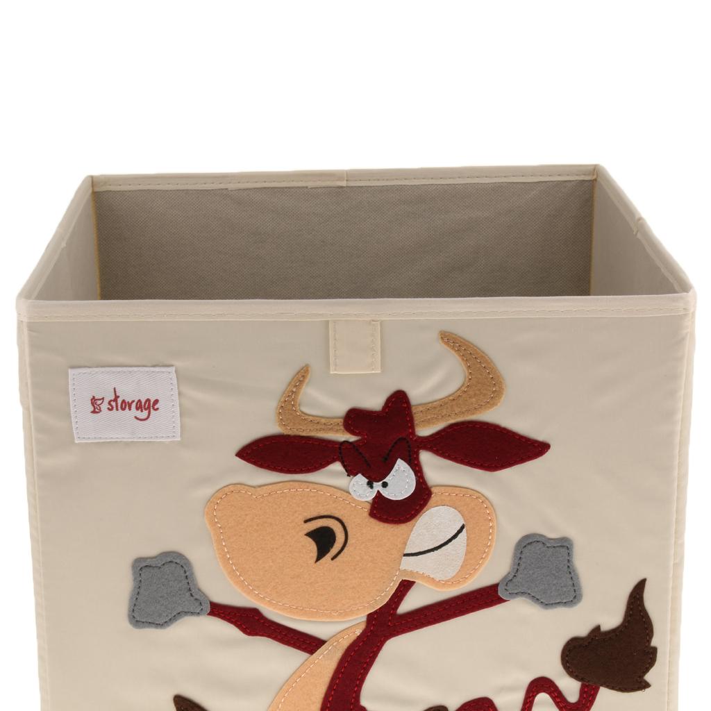 Folding Storage Box Basket Kids Clothes Toy Book Organizer  Cow