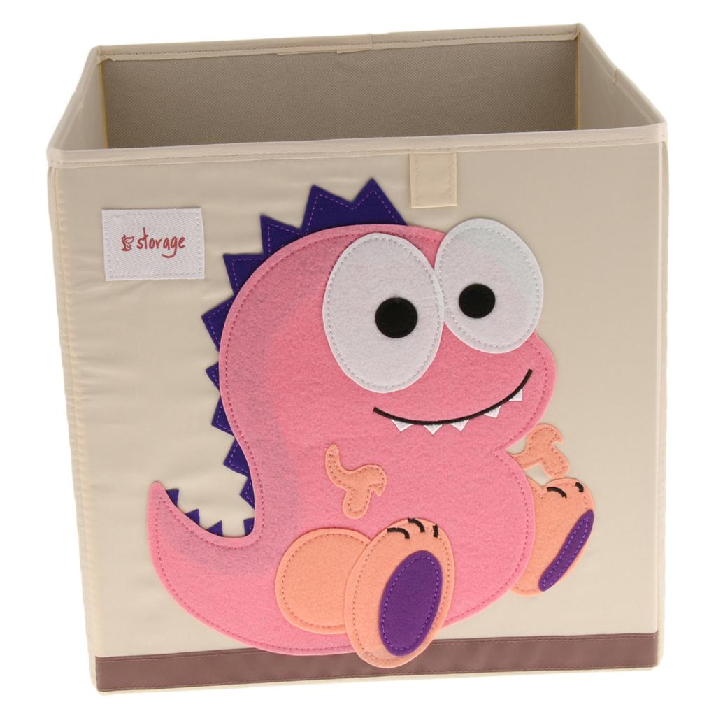 Folding Storage Box Basket Kids Clothes Toy Book Organizer  Pink Dragon