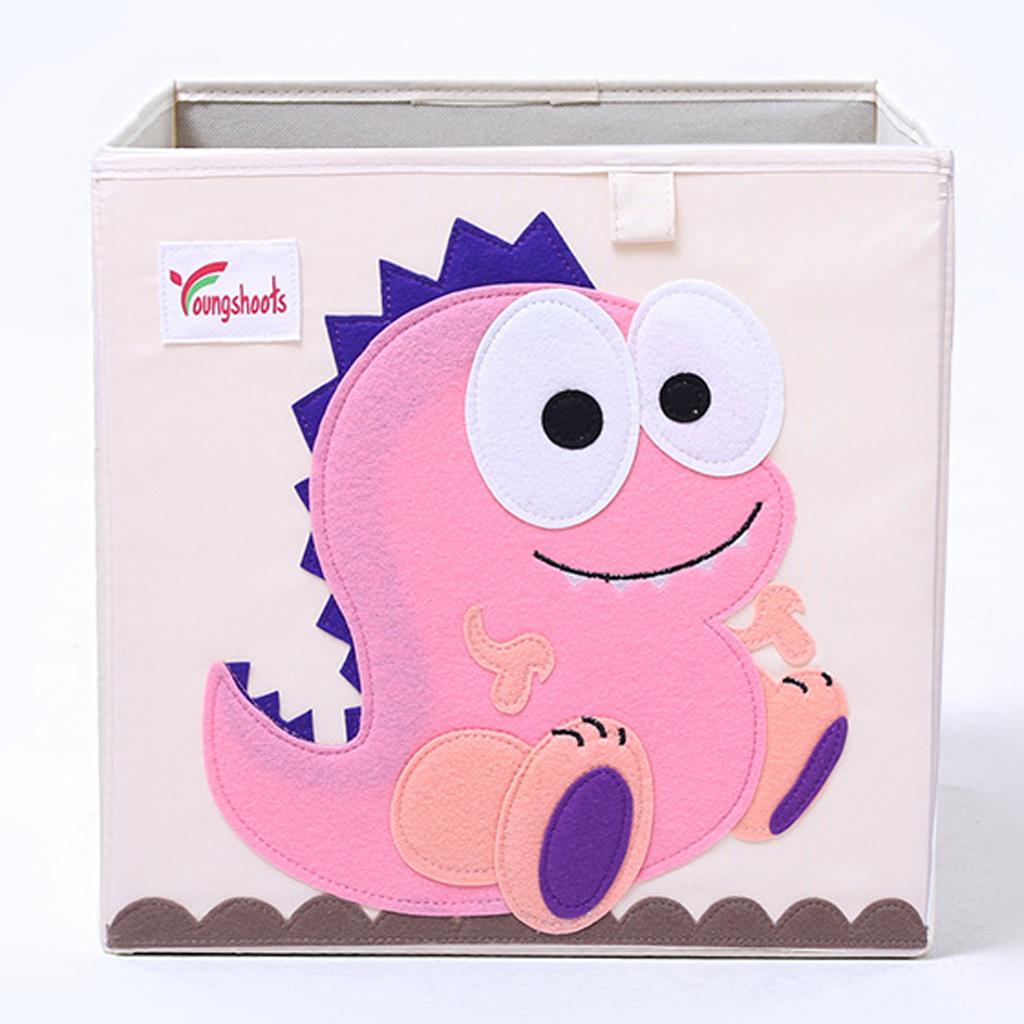 Folding Storage Box Basket Kids Clothes Toy Book Organizer  Pink Dragon