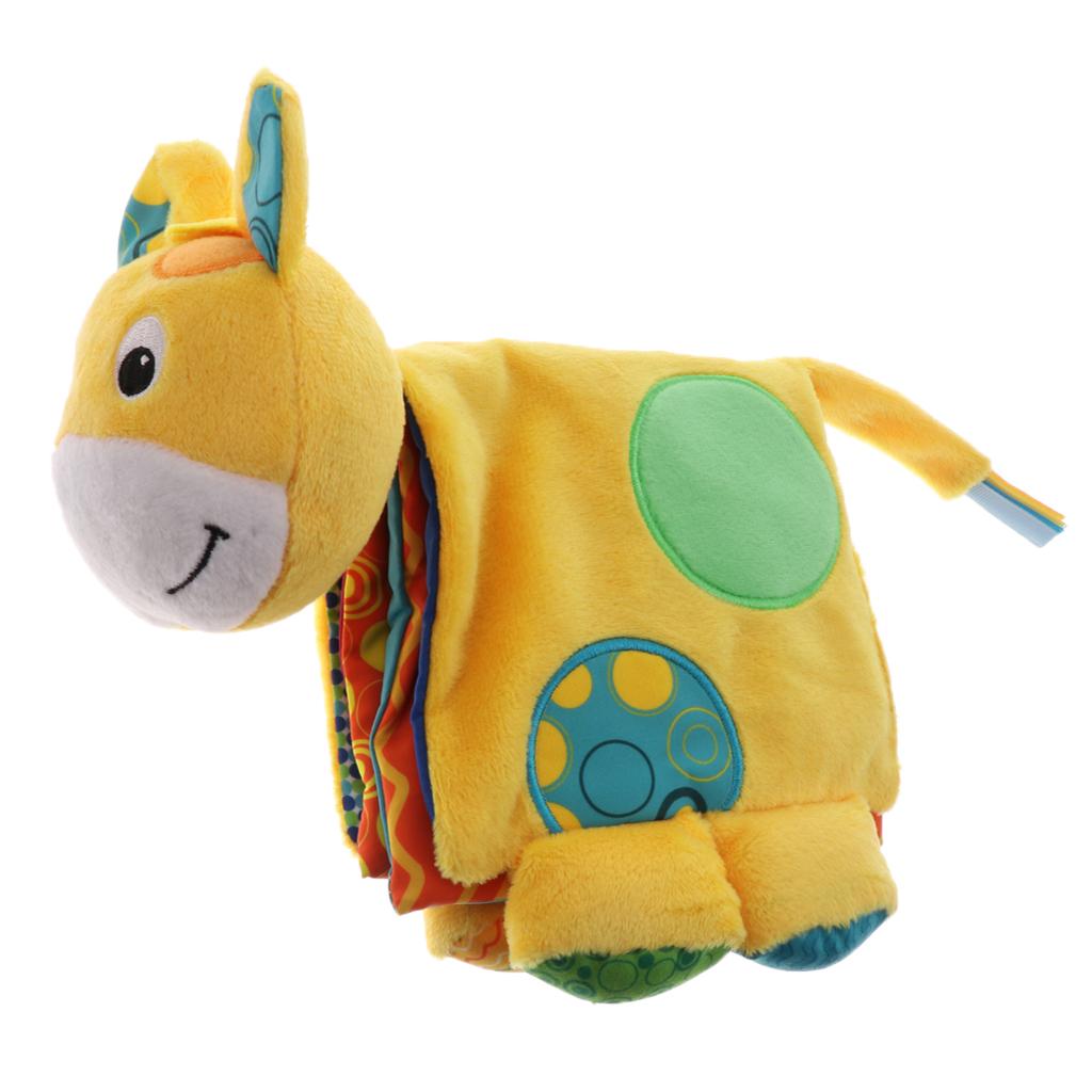 Baby Soft Book Non-Toxic Crinkle Cloth Book Early Educational Toy - Donkey