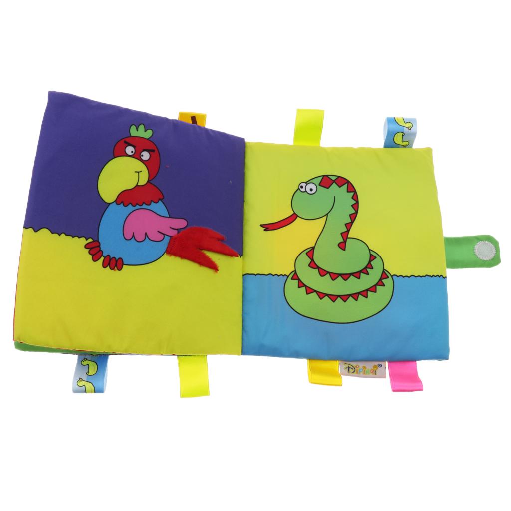 Non-Toxic Soft Cloth Book Crinkle Friction w/ rustling Sound Baby Toy Monkey