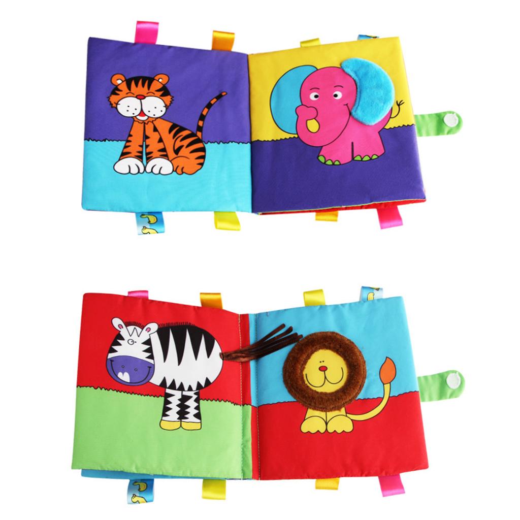 Non-Toxic Soft Cloth Book Crinkle Friction w/ rustling Sound Baby Toy Monkey