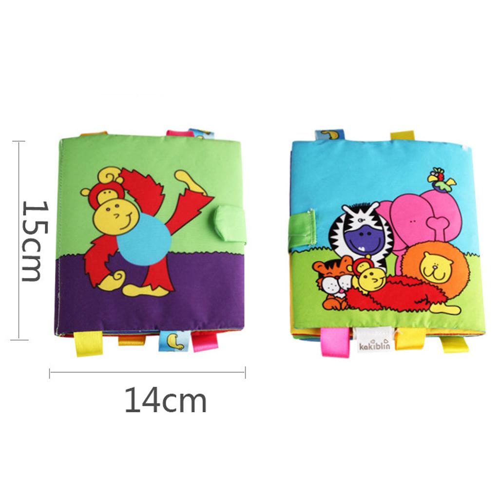 Non-Toxic Soft Cloth Book Crinkle Friction w/ rustling Sound Baby Toy Monkey