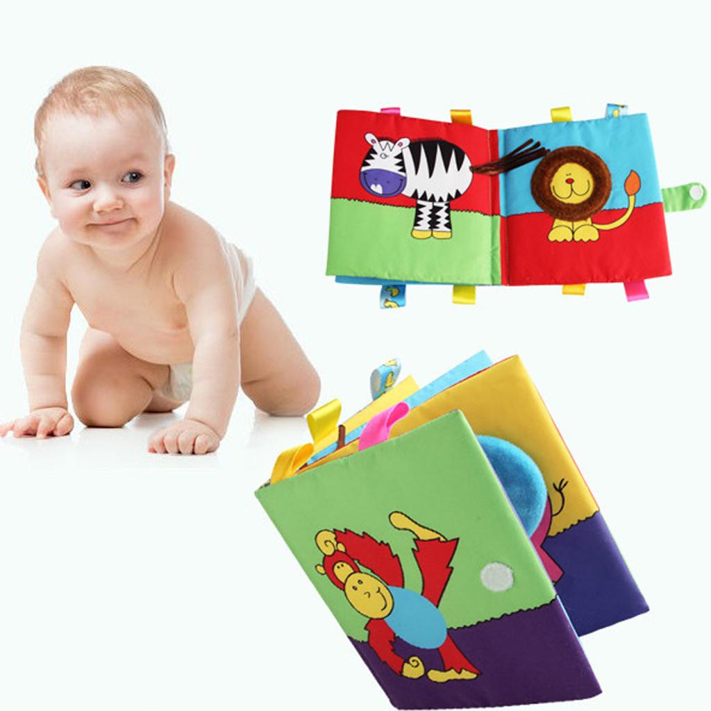 Non-Toxic Soft Cloth Book Crinkle Friction w/ rustling Sound Baby Toy Monkey