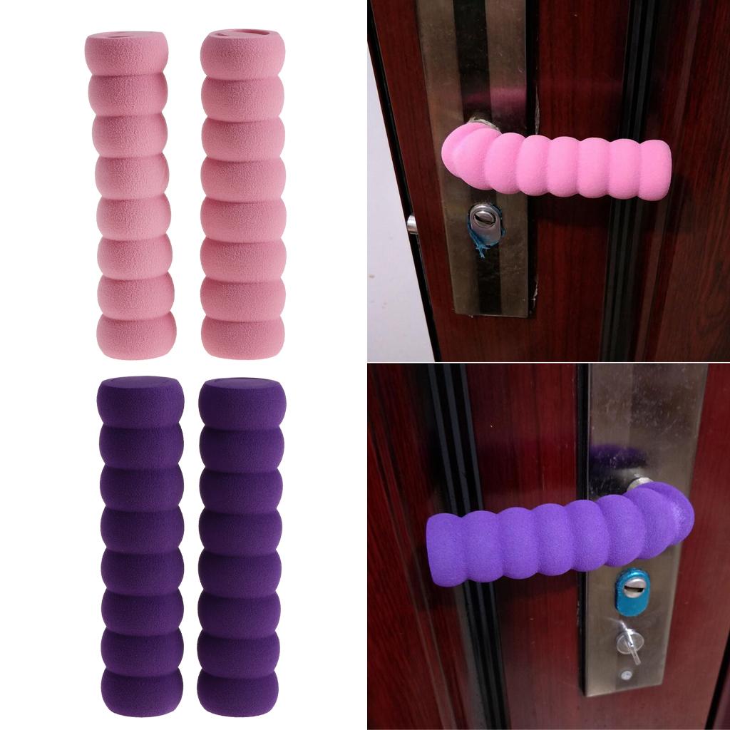 2 Pieces Baby Door Handle Anti-Collision Protective Cover Door Handle Pink