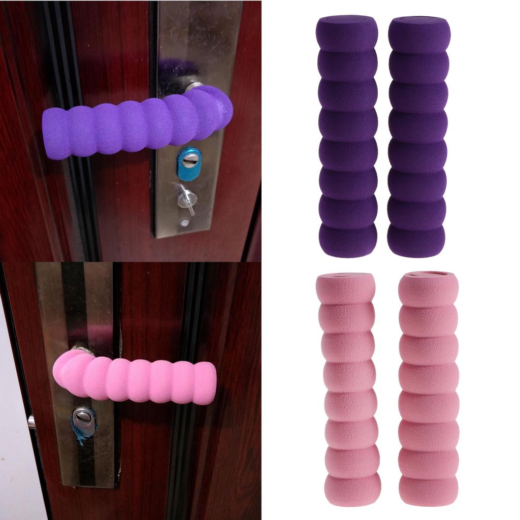 2 Pieces Baby Door Handle Anti-Collision Protective Cover Door Handle Pink