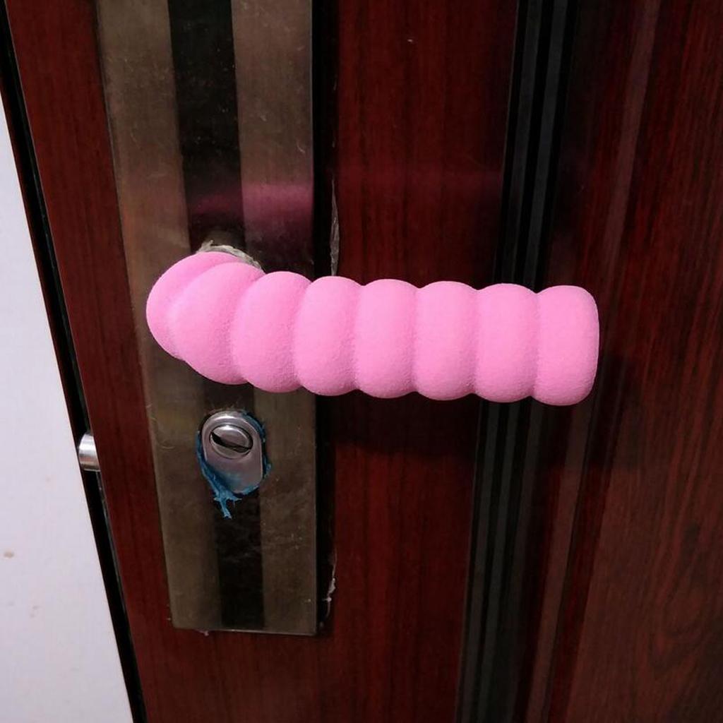 2 Pieces Baby Door Handle Anti-Collision Protective Cover Door Handle Pink