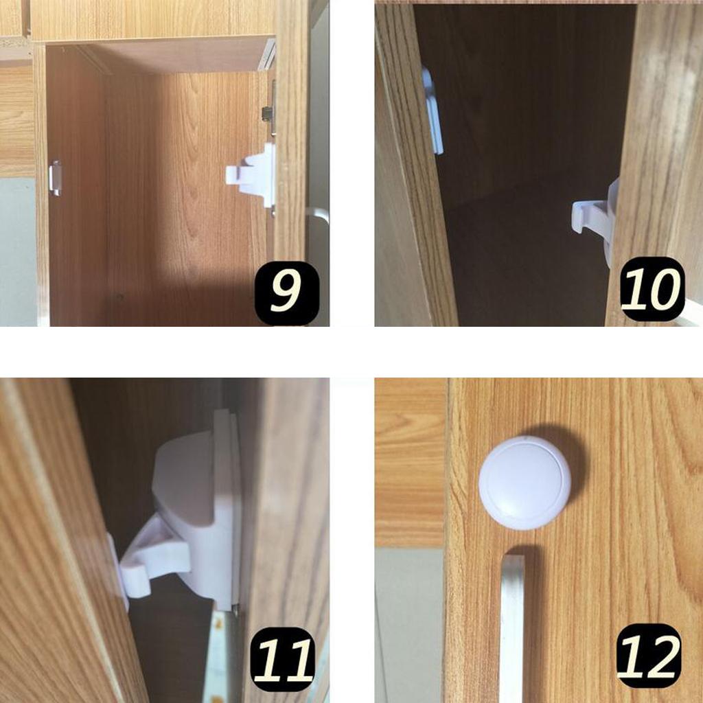 Baby Child Kid Safety Cabinet Drawer Magnetic Lock - 8 Locks + 2 Keys