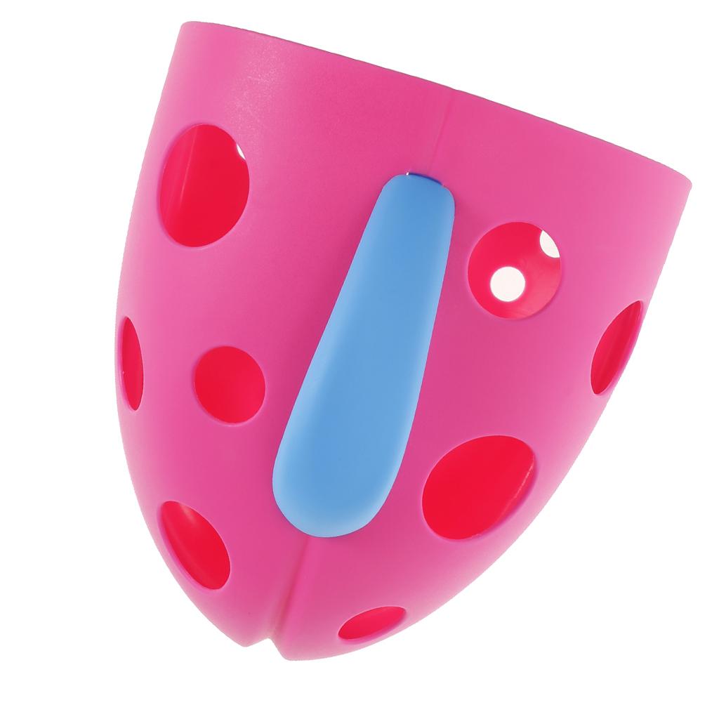 Sucker & Self Hanging Hook Bathing Toys Storage Box Bathroom Wall Pink
